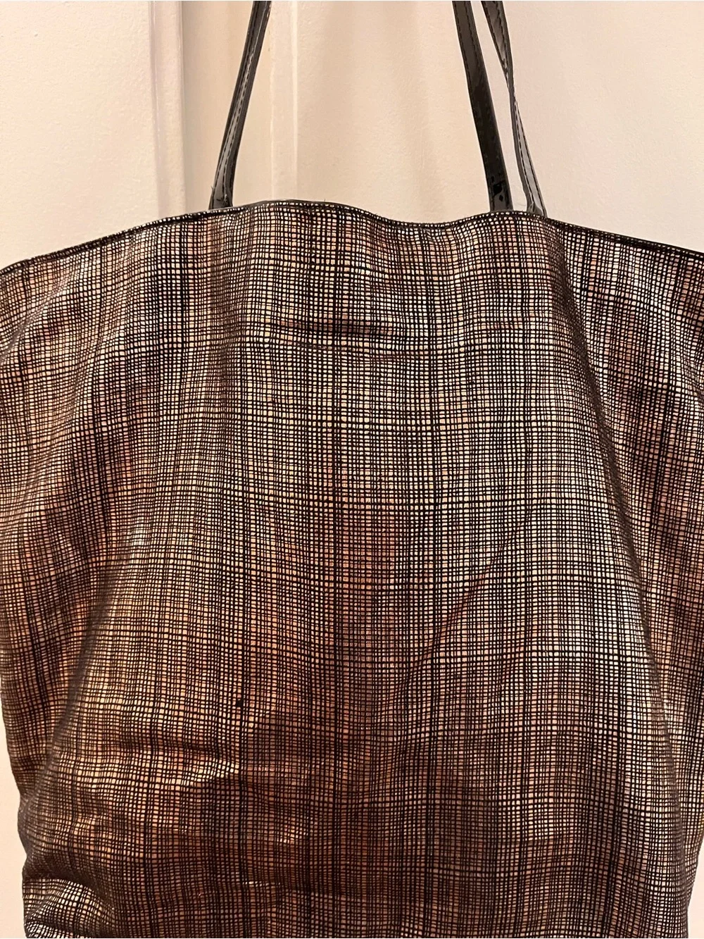 Saks Fifth Avenue Bronze & Black Metallic Tote